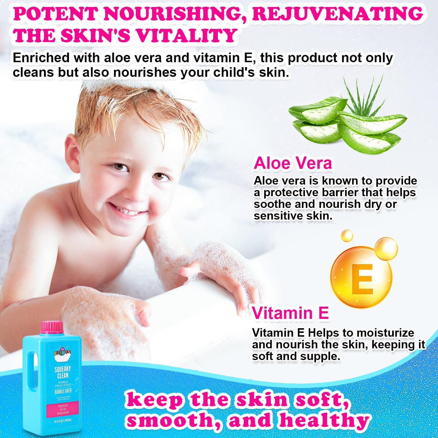 Gentle Baby Kids Body Wash Shampoo Bubble Bath 34.5 Fl.Oz Sensitive Skin Aloe Vera - Image 4