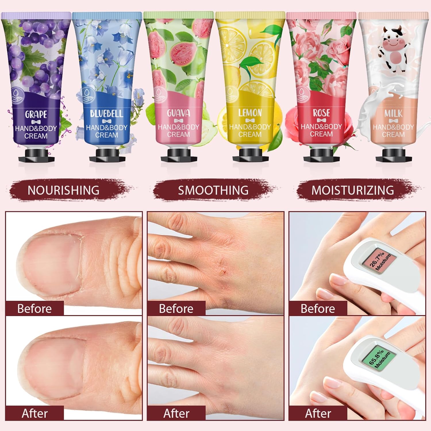 VESPRO 56-Pack Travel Size Hand Cream Gift Set for Women Dry Cracked Hands - Image 6