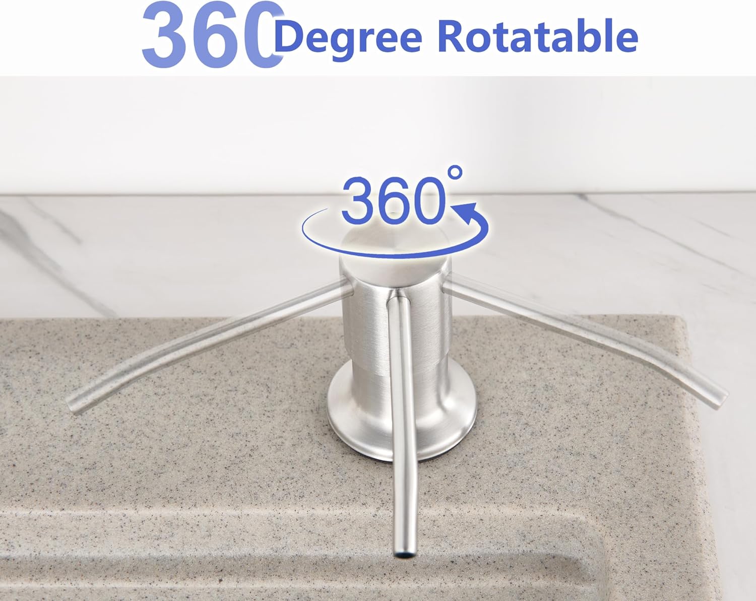 Stainless Steel Built-in Kitchen Sink Soap Dispenser with Extension Tube for Countertops - Image 2