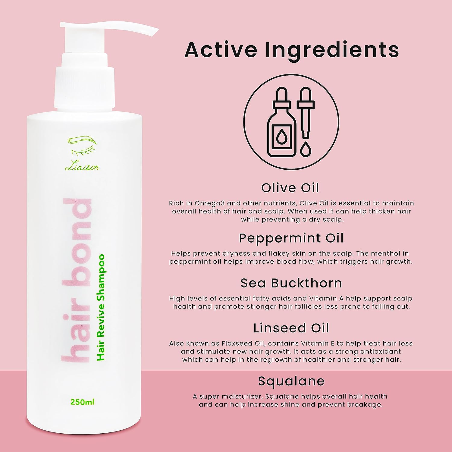 Liaison Hair Bond Strengthening Shampoo for Women 12 oz Sea Buckthorn Olive Peppermint Oil - Image 5
