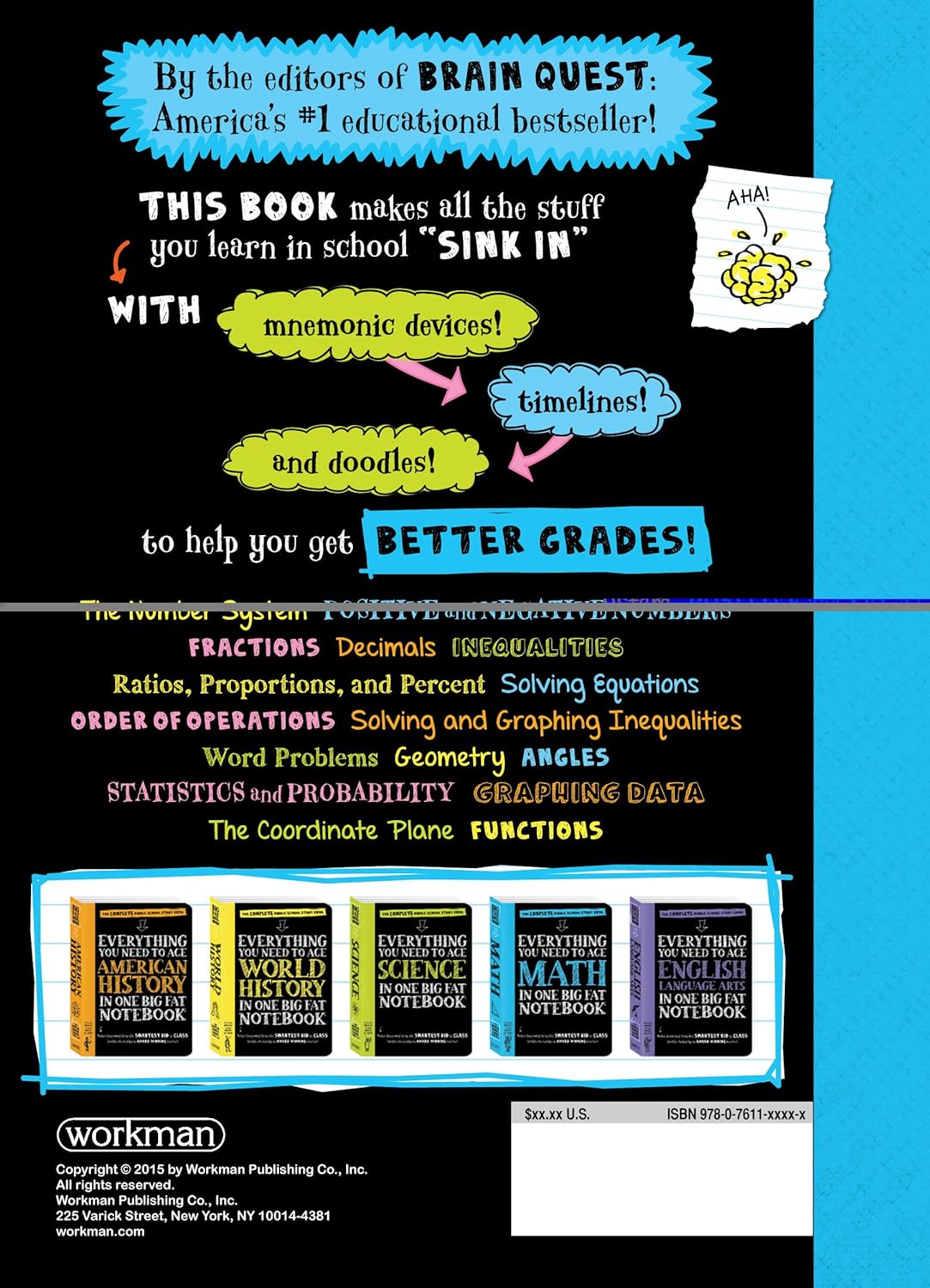 Workman Publishing Company - To Ace Math in One Big Fat Notebook: The Complete Middle School Study Guide (Big Fat Notebooks) - Image 2