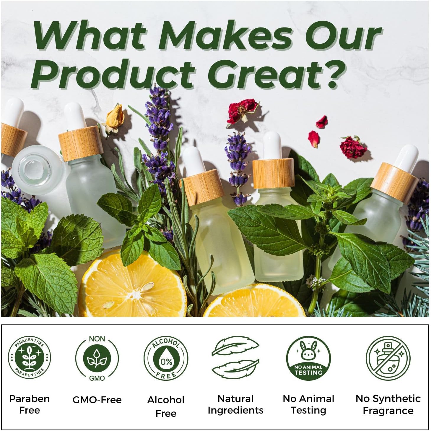 Essential Oils Set (Eucalyptus, Lavender, Lemongrass, Peppermint, Tea Tree, Orange) for Diffuser, Topical Skin, Body, Natural Home Fragrance Gift for Women & Men - Image 2