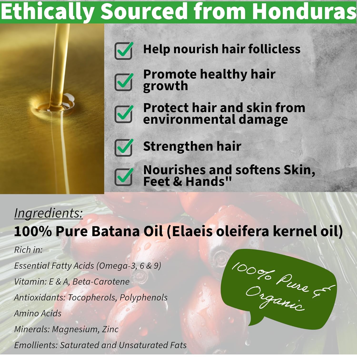 100% Pure Organic Batana Oil for Hair Growth, 120ml, Chocolate/Coffee Scent - Image 2