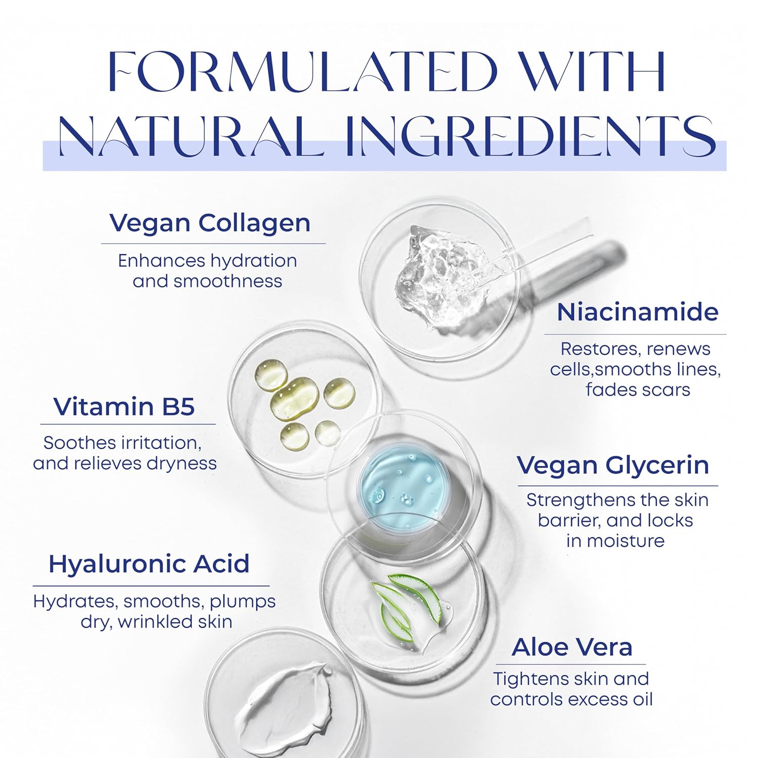 Hyaluronic Acid & Collagen Face Serum - Dermatologist Tested, Skin Tightening, Hydrating - Anti-Aging, Clean Beauty, Cruelty-Free Korean Skincare for All Skin Types - 1.69 Fl oz - Image 4