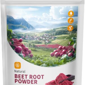 Beetroot Powder 100% Pure with 18 oz - Freeze Dried Supports Liver Function & Body Energy, Keep Youth, Non-GMO, Vegan.