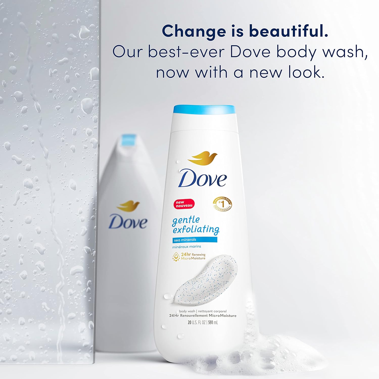 Dove Gentle Exfoliating Sea Minerals Body Wash 30.6 fl oz 3 Pack Sensitive Skin - Image 3