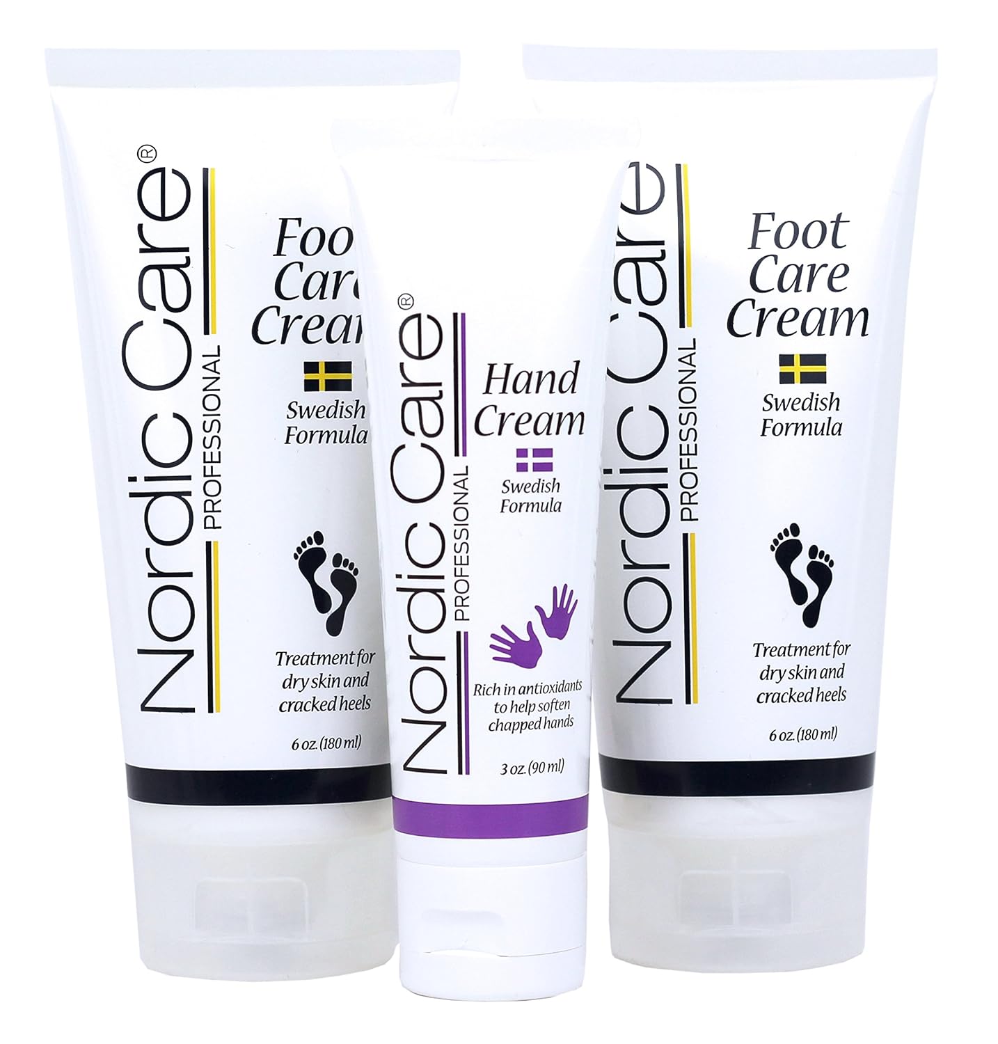 Nordic Care Foot Care Cream (2 pack) + Hand Cream | Hydrates and Treats Severely Dry Feet & Cracked Heels | Urea & Glycerin Relieves Itchy Dry Skin