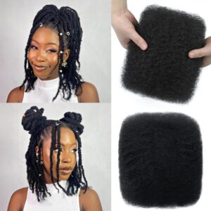 Afro Kinkys Bulk Human Hair 14 Inch 50g/Pack 100% Human Hair No Short Hair Afro Kinky Human Hair for Dreadlock Extensions,Repair Locs,Braiding Twists and Braids(14Inch, 1Pack, 1B)