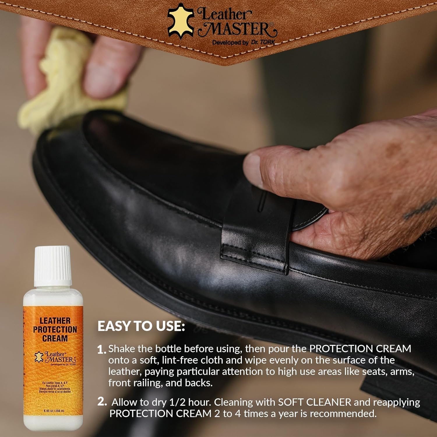 LEATHER MASTER 250ml All-Purpose Leather Cleaner, Conditioner, and Protection Cream - Image 5