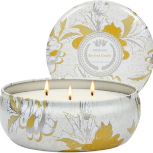 M&SENSE Sunkissed Citrus Scented Candles Large 3 Wick Soy Tin Candle, Over 40 Hour Burning Time, 100% Natural Vegan Wax Relaxing Aromatherapy Aesthetic Candle Gift for Women Men