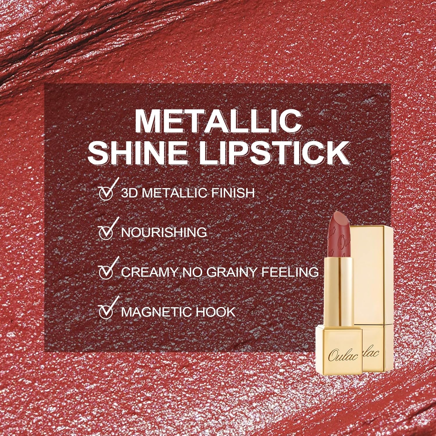 Oulac Vegan Matte Terracotta Lipstick GM05 Spice Up 0.12 oz Creamy Hydrating - Image 5