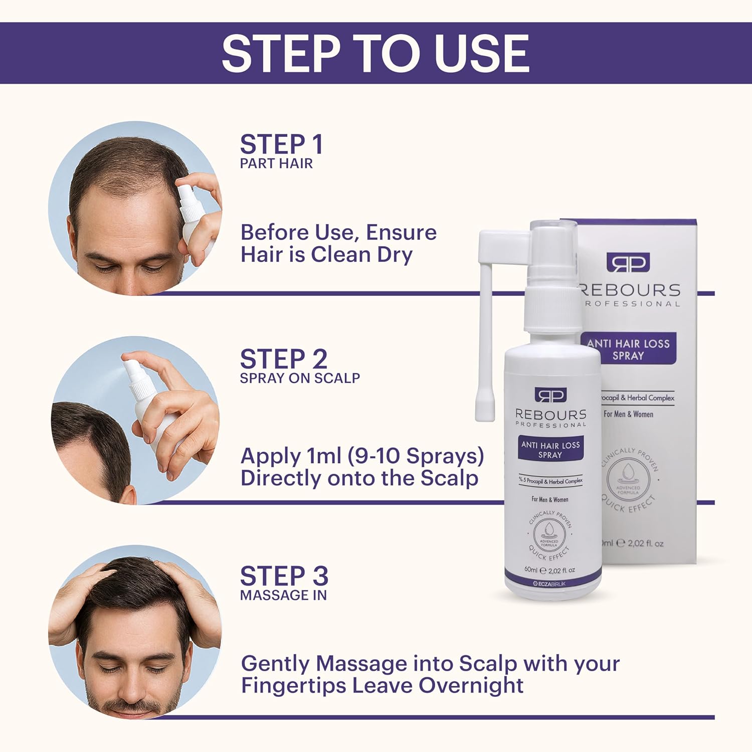 100ml Hair Regrowth Treatment Spray for All Hair Types with 5% Procapil - Image 9