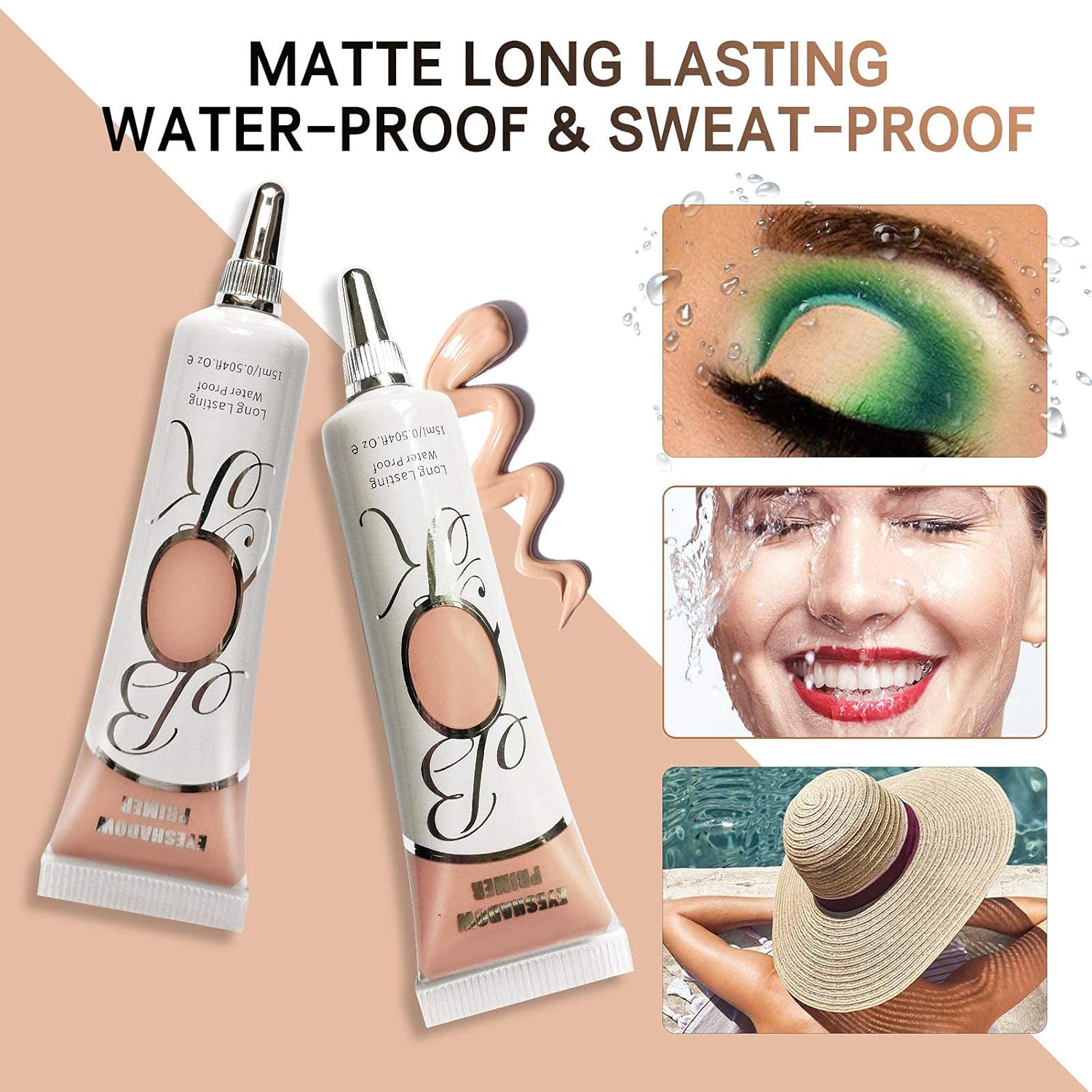2 Pack Waterproof Matte Eyeshadow Primer for Oily Lids - Long Lasting Eye Makeup Base - Image 6