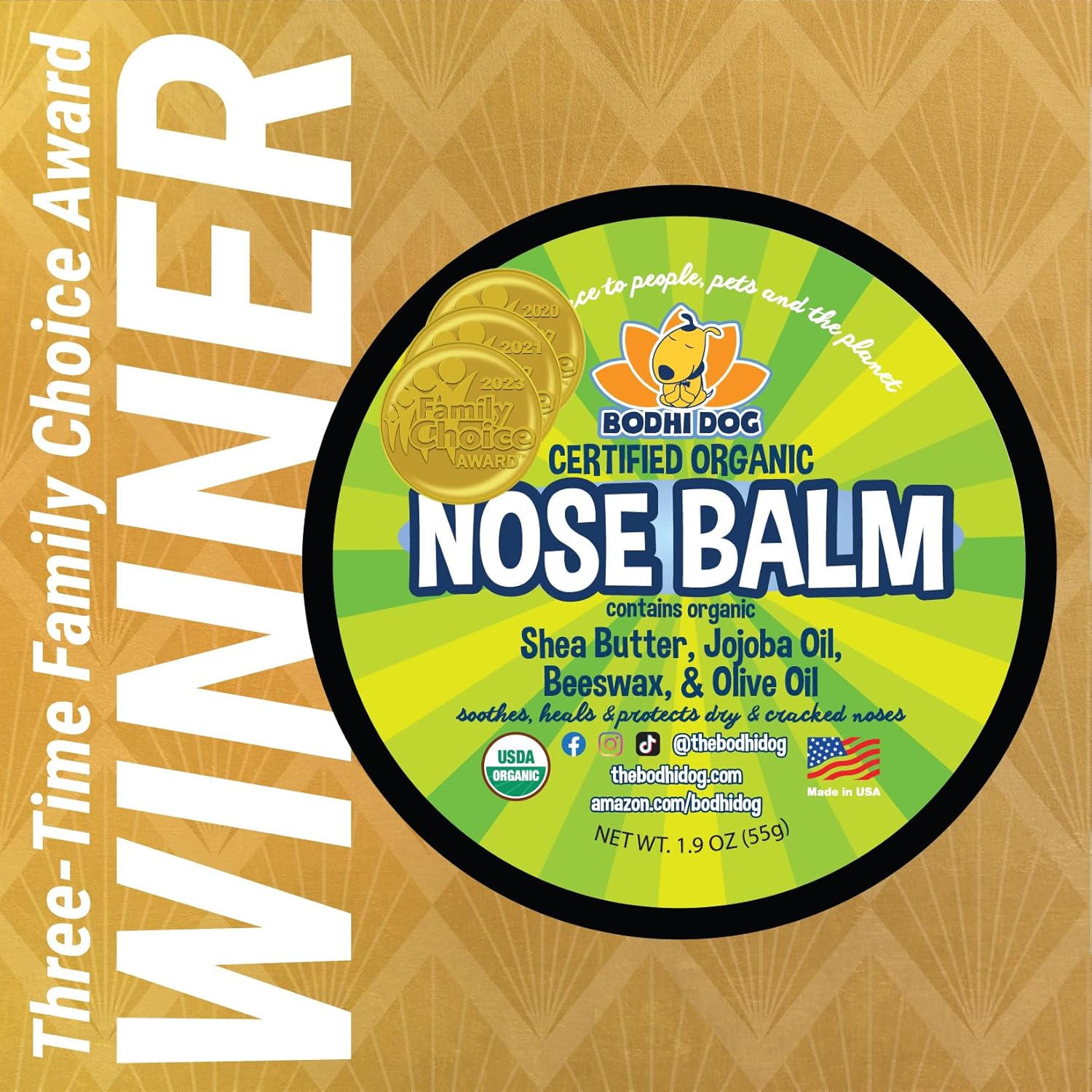 Bodhi Dog Organic Nose Balm - Moisturizes, Soothes & Protects Dry and Cracking Noses - USDA Certified Organic for Dogs & Cats - Suitable for All Breeds, Including Bulldogs, Retrievers & Terriers (2oz) - Image 3