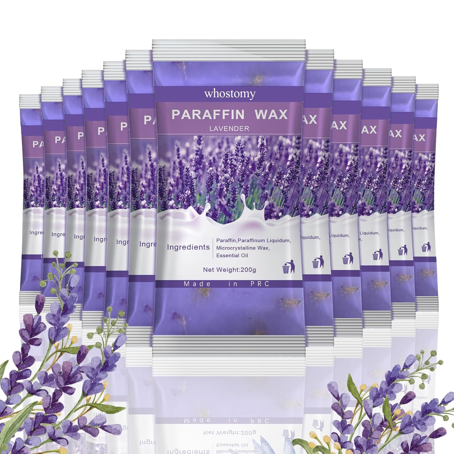 Paraffin Wax Refills, 12 PackParaffin Wax for Hands and Feet, Hot Melt Paraffin Wax Blocks for Paraffin Bath, Lavender Scent + Dry Flowers, Relieves Muscle Fatigue Nourishes Dry Skin
