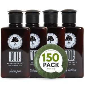 Travel Size Toiletries Bulk,(150 PK) Shampoo Conditioner Body Wash Lotion Soaps Sets,Airbnb Essentials for Hosts,Homeless,Travel-Size Soap,Hotel Supplies ,Amenities,Guest Bathroom