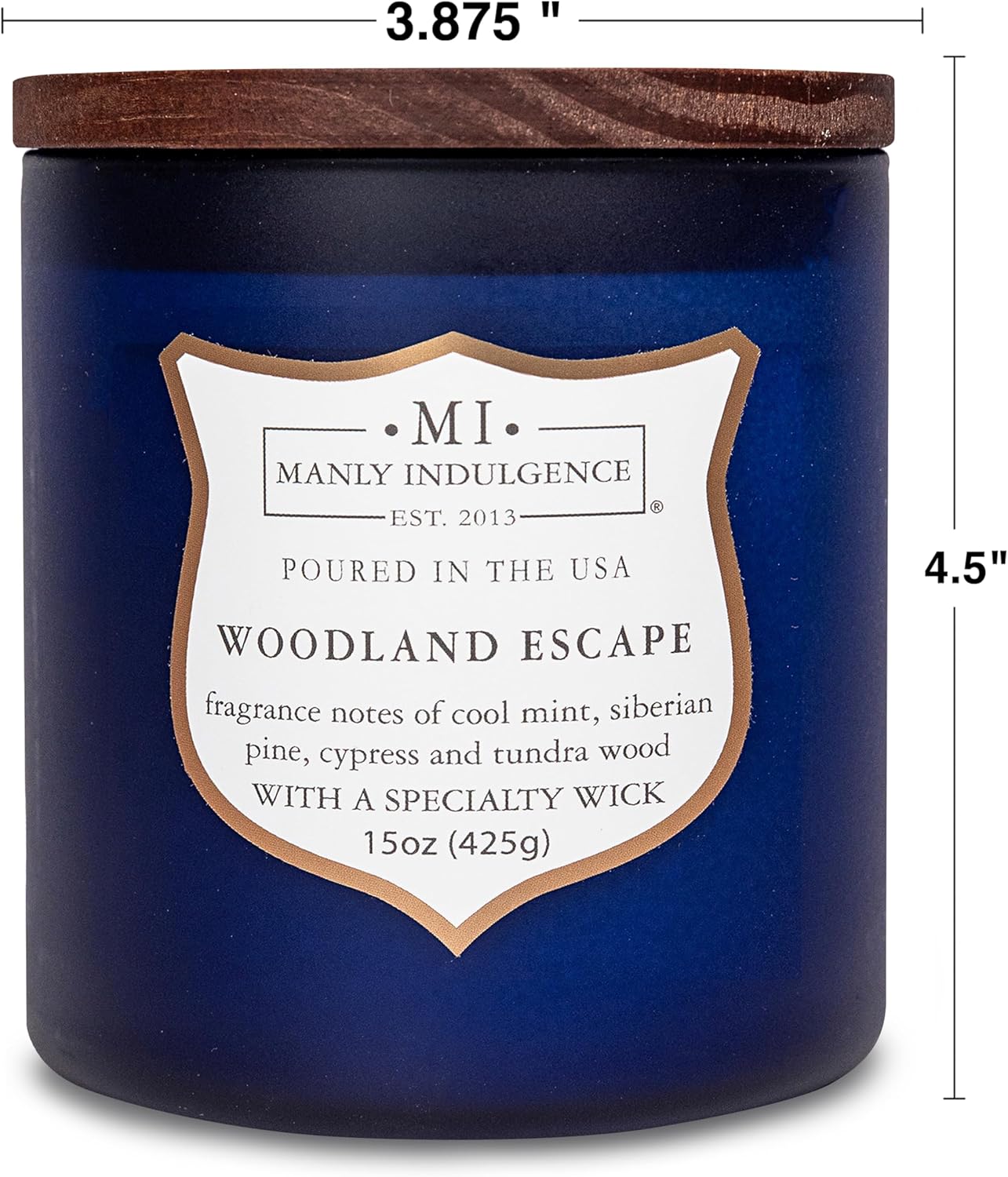 Manly Indulgence Woodland Escape Scented Candles for Men, 15 oz Wooden Wick, Premium Soy Blend Wax, 60H Burn, Candles for Home Scented - Made in The USA - Image 6