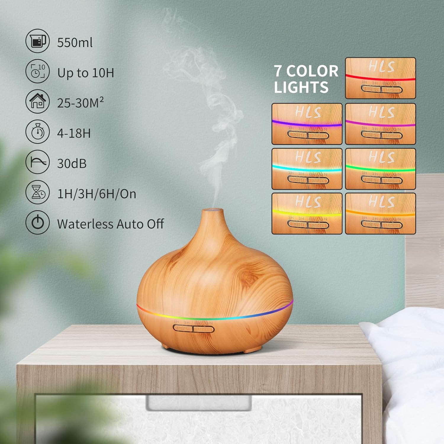 Large Room Cool Mist Aroma Diffuser Humidifier Auto Shut Off 1 Count - Image 6