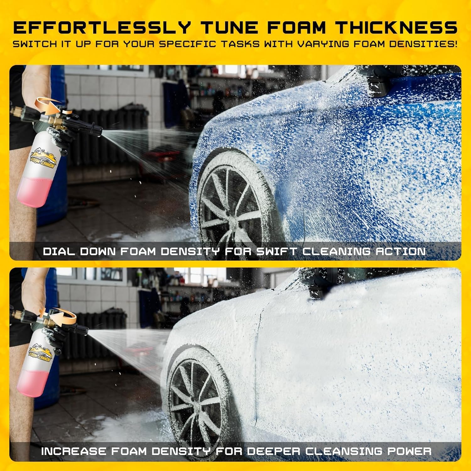 1 Liter Foam Cannon Kit with 5 Nozzle Tips and 1/4 Inch Connector for Pressure Washers - Image 6