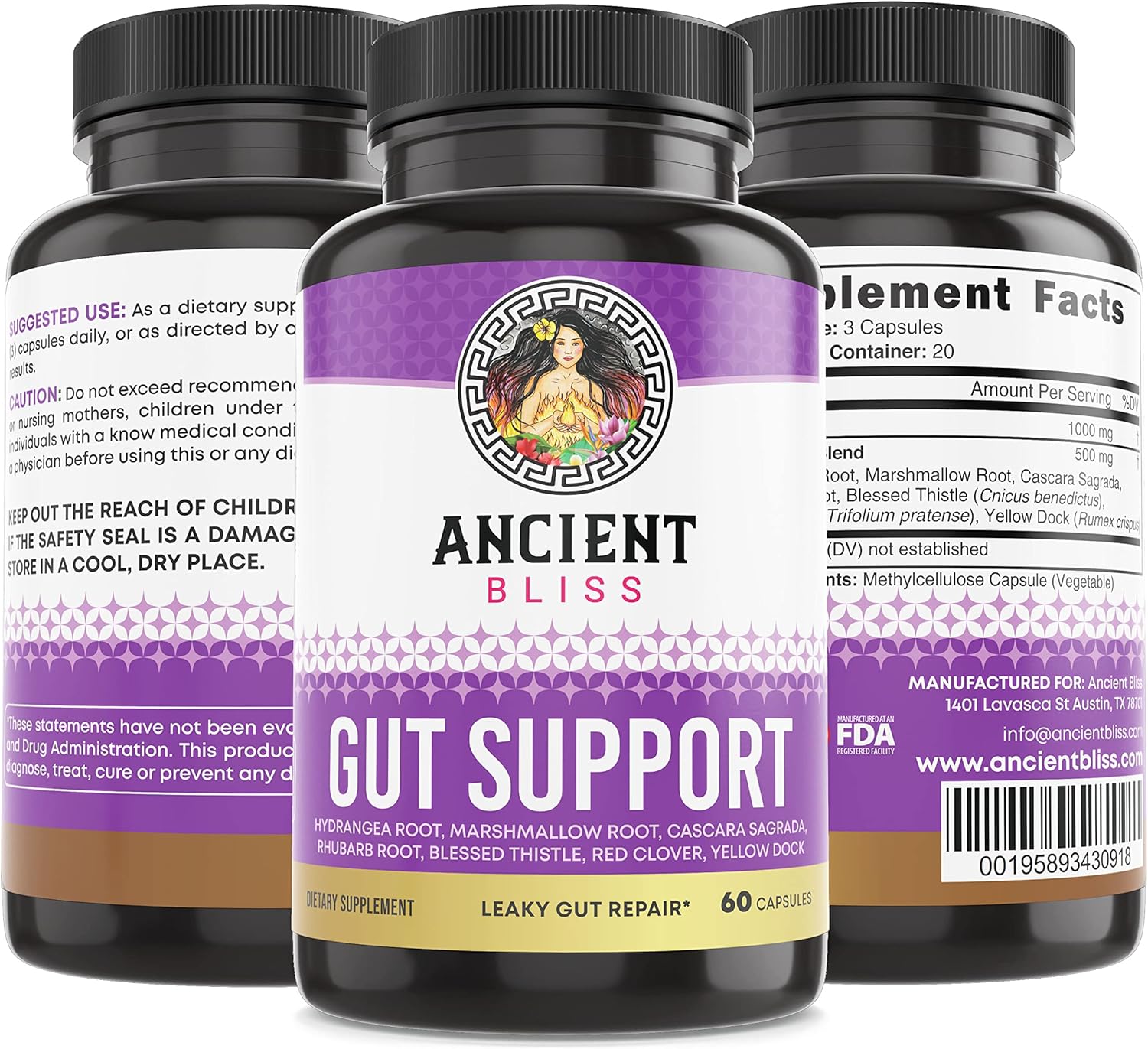 Ancient Bliss 60 Vegan L-Glutamine Capsules Leaky Gut Support - Image 8