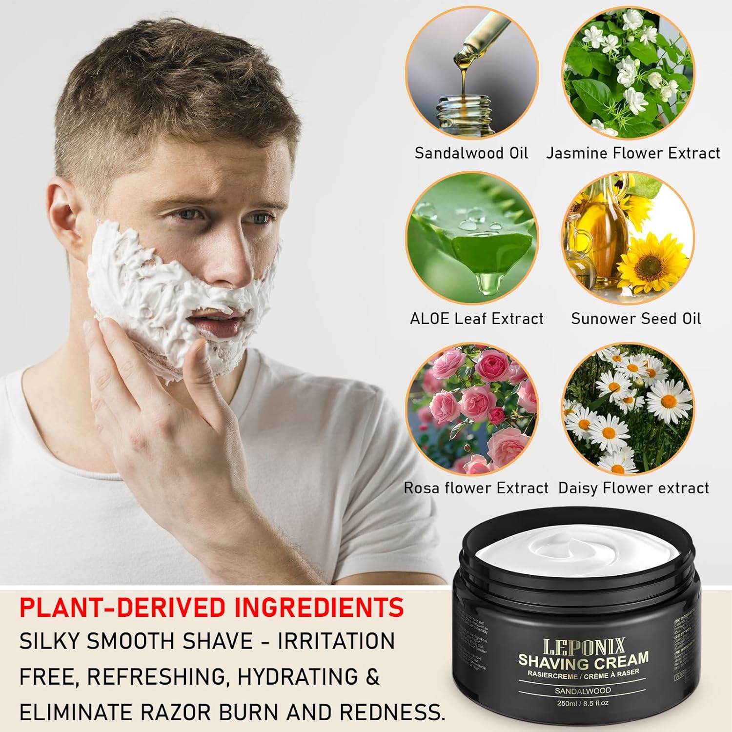 Sandalwood Luxury Shaving Cream for Men 8.5 Ounce Size for Smooth Moisturizing Shave - Image 5