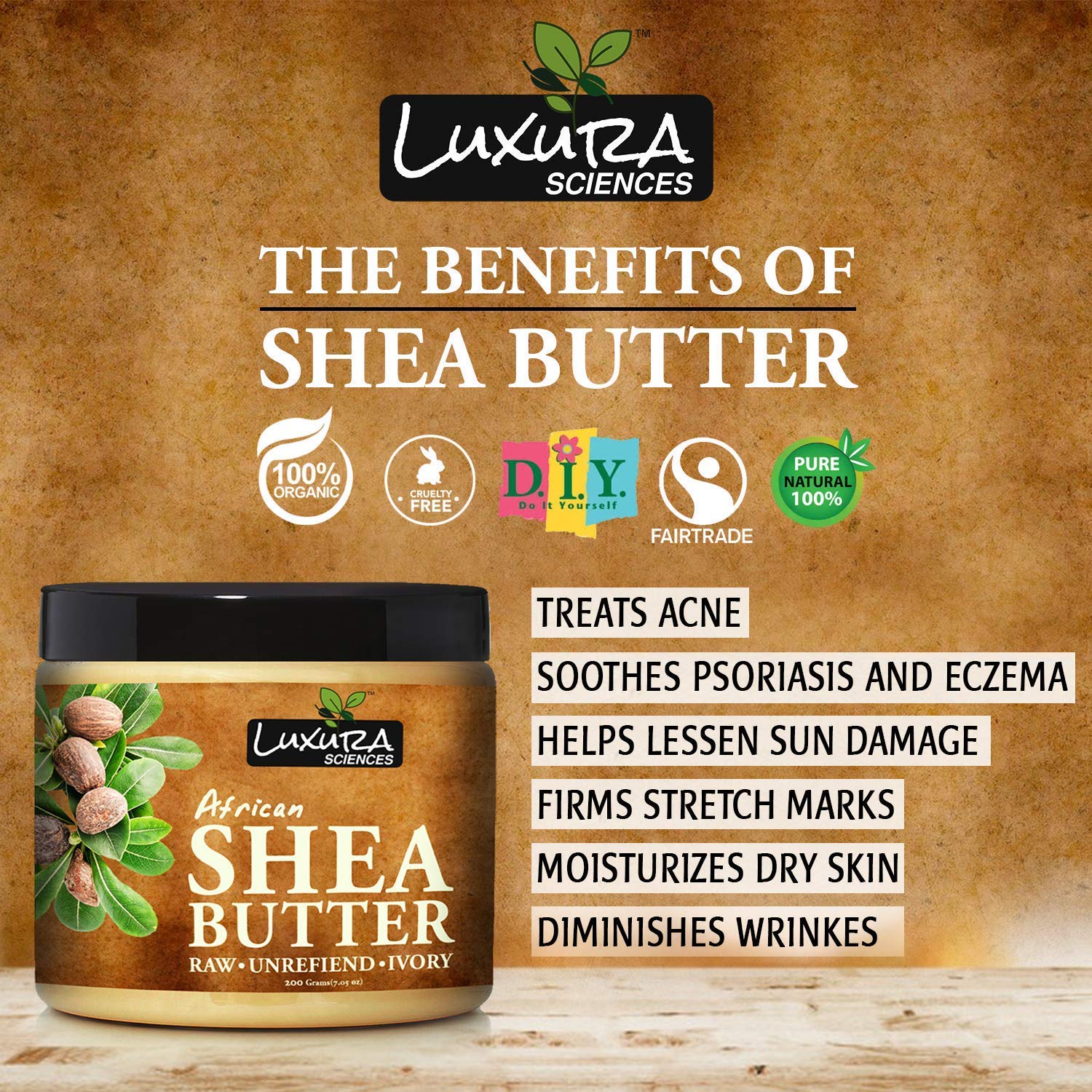 African Shea Butter | 100% Pure & Unrefined Raw Shea Butter for Skin & Hair | Deep Moisturizer for Face, Body & Scalp | Ideal for DIY Lotion, Soap Making & Lip Balm | 7.05 Oz (200g) - Image 2