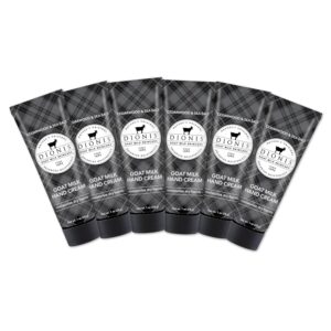 Dionis - Goat Milk Skincare Scented Hand Cream, Travel Size Self Care Moisturizing Lotion For Women, Vitamins & Minerals Hydrate Dry Skin - Cruelty Free, Cedarwood & Sea Salt, 1oz Set of 6