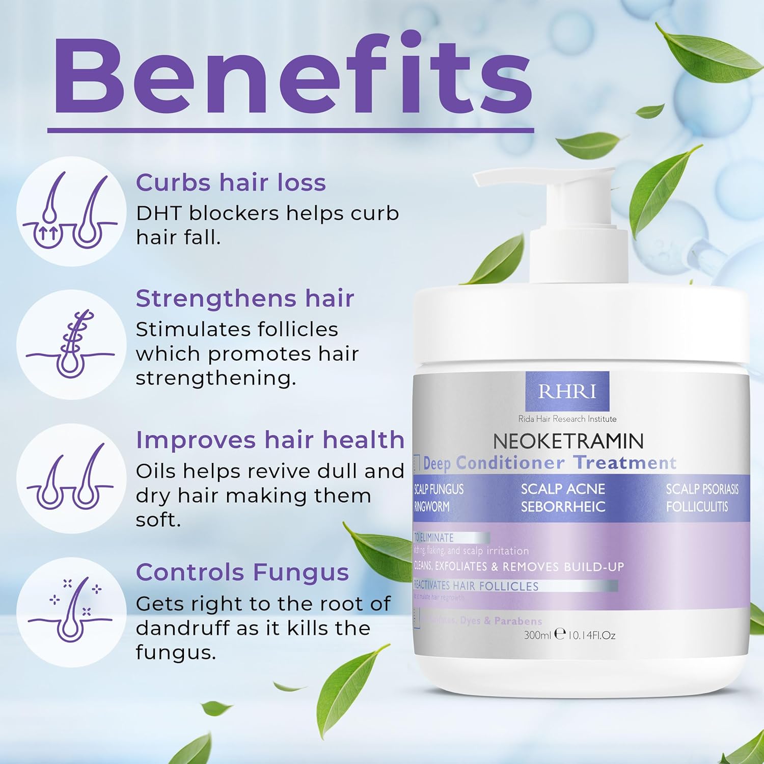 Anti Fungal Deep Conditioner for Men and Women | Scalp Treatment for Psoriasis, Dandruff, Seborrheic Dermatitis | Provides Relief from Folliculitis, Eczema, Itchy, Flaky and Dry Scalp - Image 3