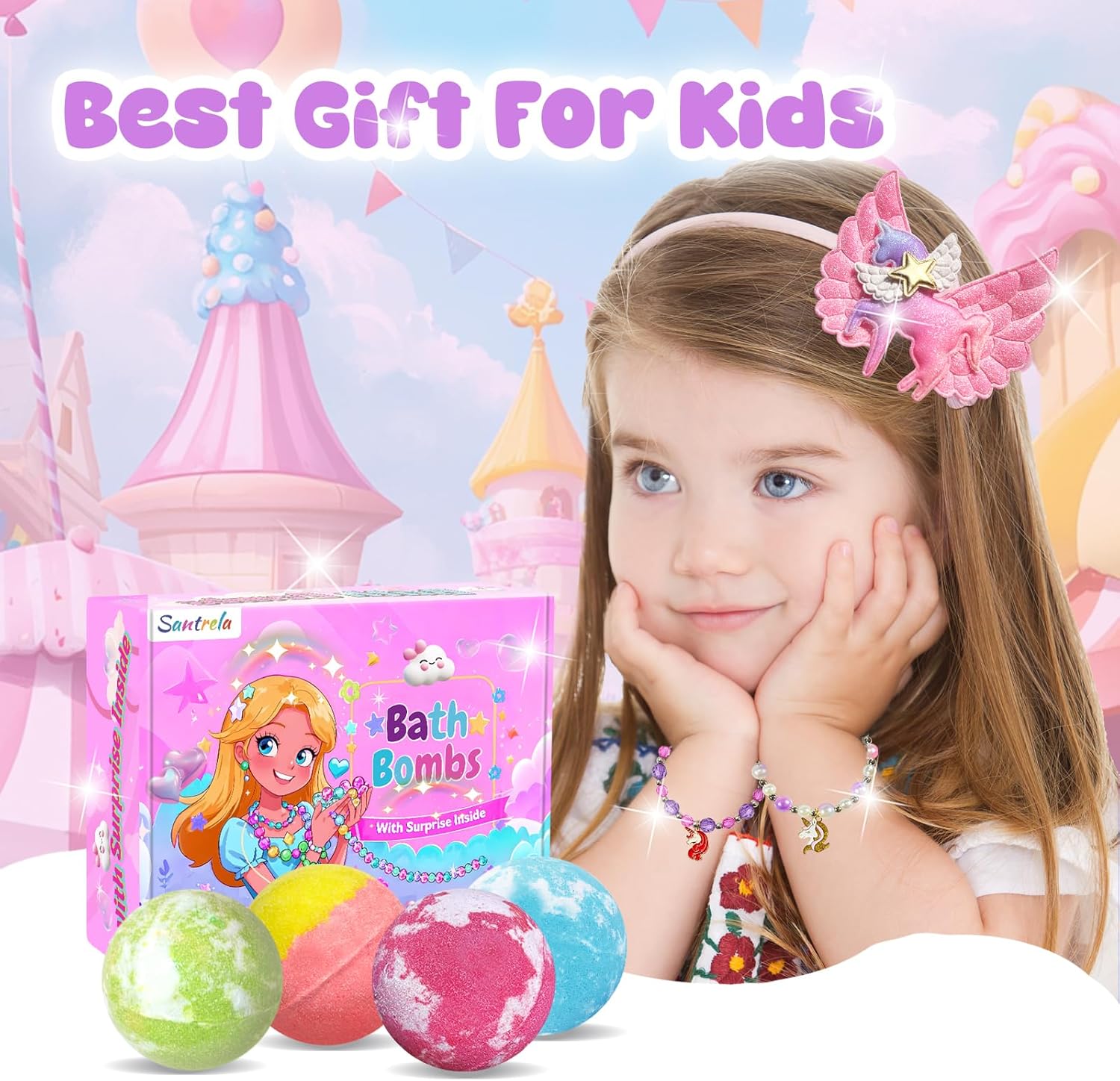 12 Piece Handmade Kids Girls Bath Bomb Set Surprise Jewelry Toy Inside - Image 7