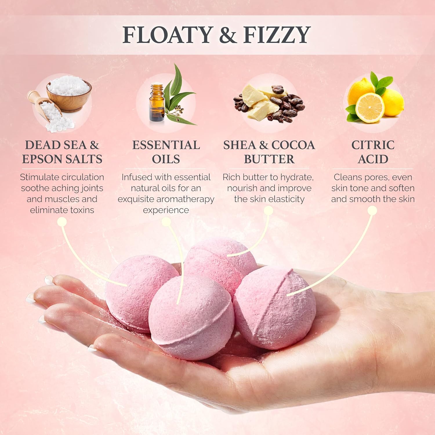 Empire Scented Candles & Bath Bombs Set, Gifts for Women, Birthday Gifts for Her, 20pcs Set Gifts for Her, Birthday Gift for Women with Rose Scented Soap Flowers - Image 2