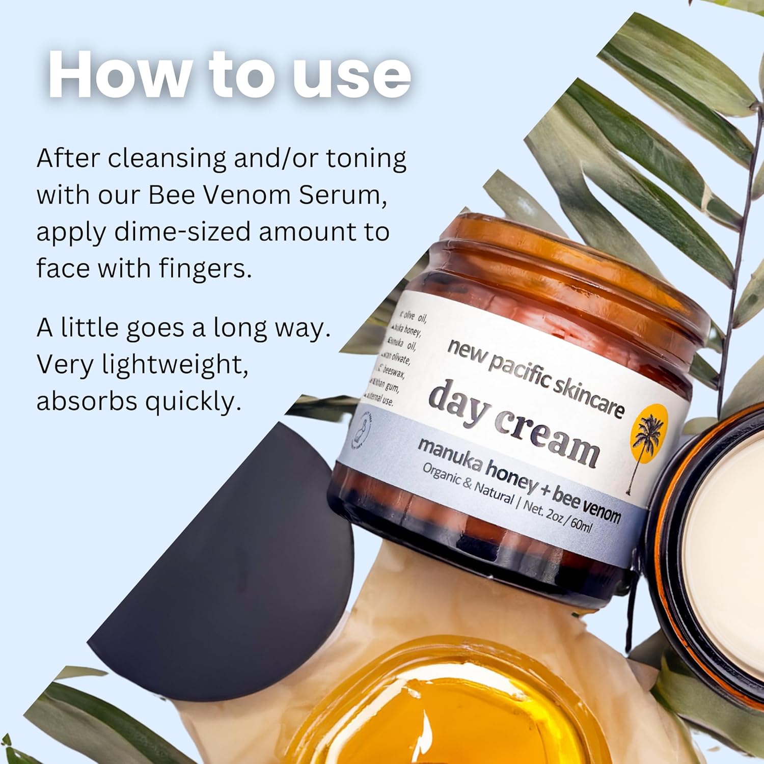 Organic Bee Venom + Manuka Day Barrier Face Moisturizer | Hydrating, Anti-Wrinkle, Collagen Booster | 2.5 month supply, 2oz/60ml | Made in New Zealand - Image 6