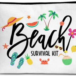 Summer Cosmetic Bag, Cruise Gift Makeup Bag with Zipper for Toiletry Bag Accessories, Beach Lover Gifts for Women Girls Birthday- B10