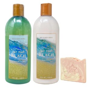Bath & Body Works At The Beach Moisturizing Shampoo & Conditioner Duo Set with a Himalayan Salts Springs Sample Soap