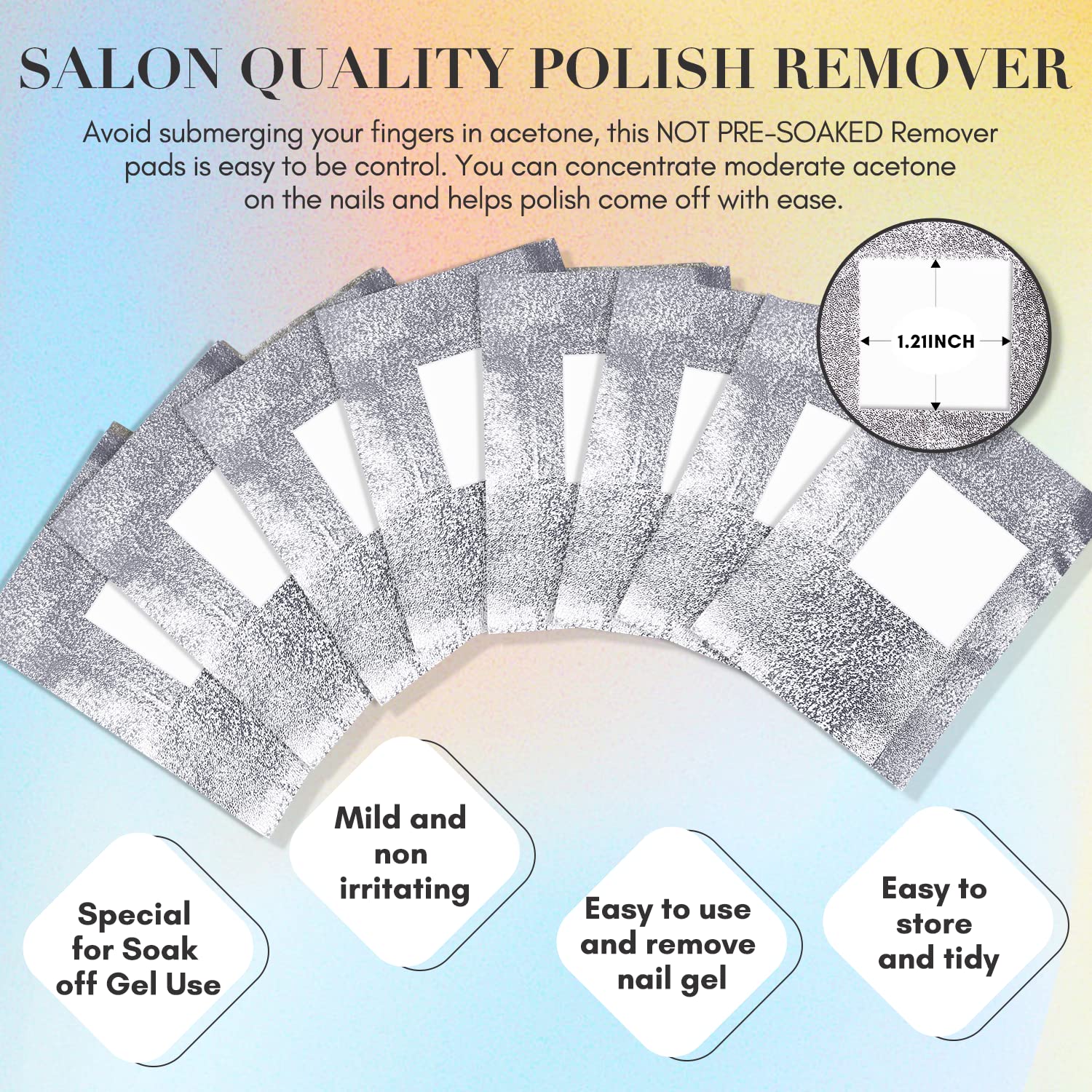 Makartt 200-Piece Large Cotton Pad Gel Nail Remover Foil Wraps Kit with Cuticle Pusher - Image 8
