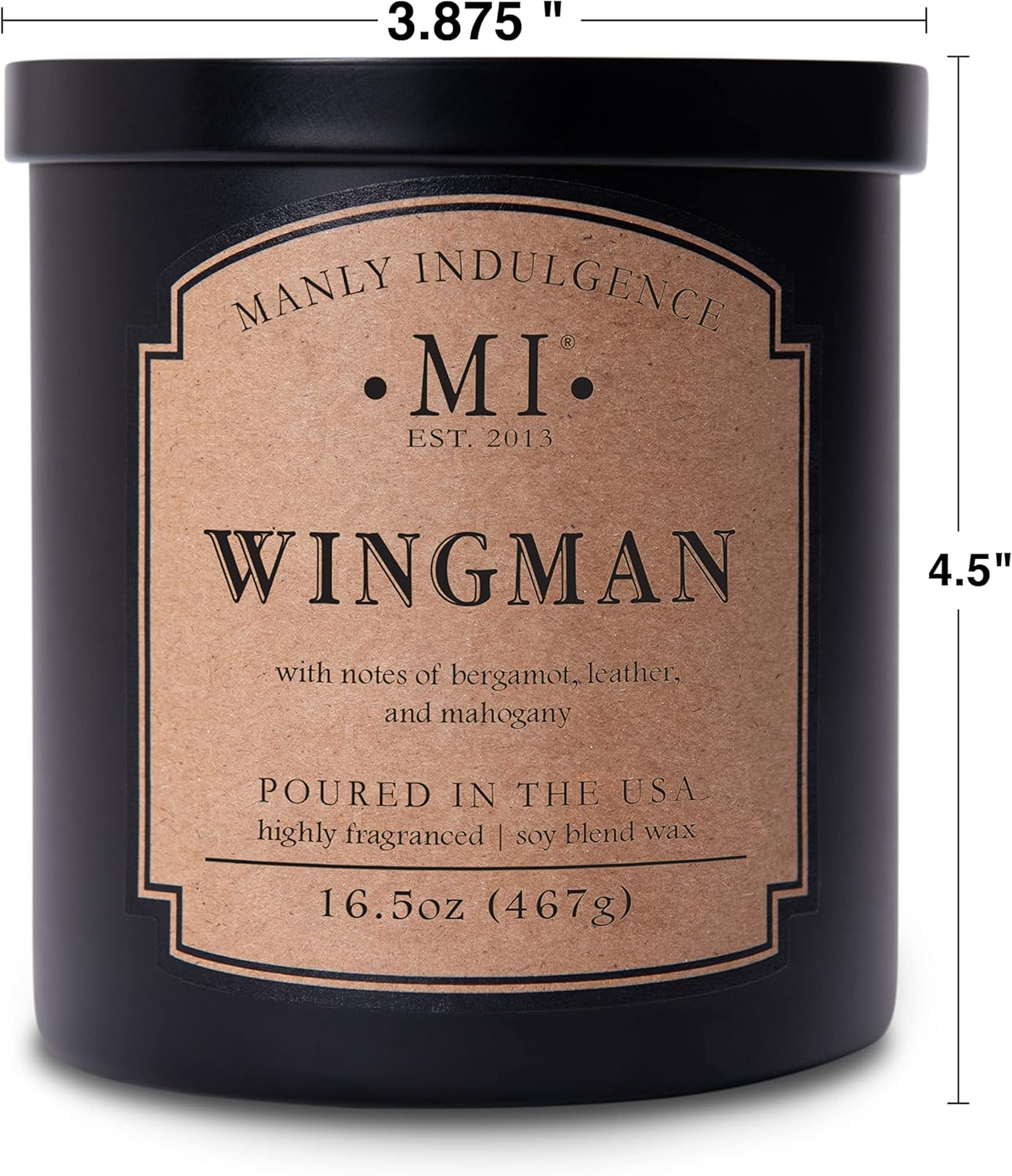 Manly Indulgence Wingman 2 Wick Soy Wax Candle, 16.5 oz, 60 Hour Burn - Image 6