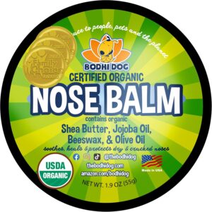 Bodhi Dog Organic Nose Balm - Moisturizes, Soothes & Protects Dry and Cracking Noses - USDA Certified Organic for Dogs & Cats - Suitable for All Breeds, Including Bulldogs, Retrievers & Terriers (2oz)