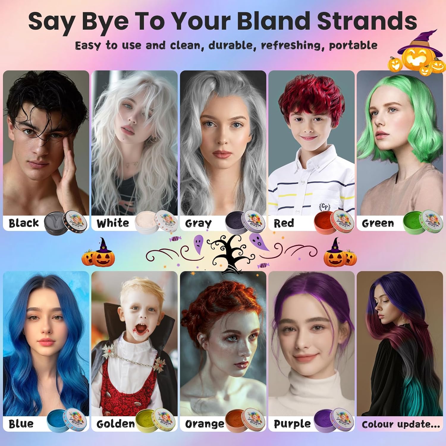 Temporary Green Hair Color Wax Mud Cream for All Ages Washable Styling Dye 100g - Image 6