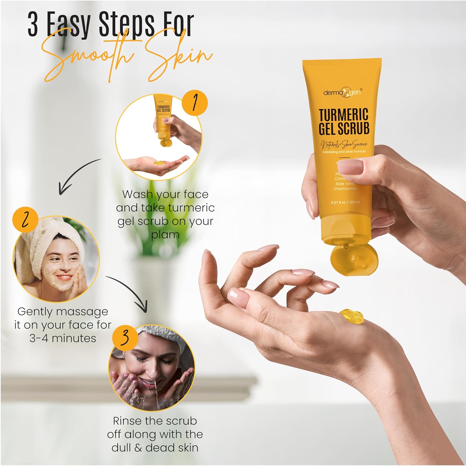 Turmeric Gel Scrub โ Exfoliate, Brighten, and Refresh Your Skin with Turmeric. Achieve a Smooth, Radiant Complexion by Removing Dead Skin Cells and Impurities for a Natural Glow - Image 7