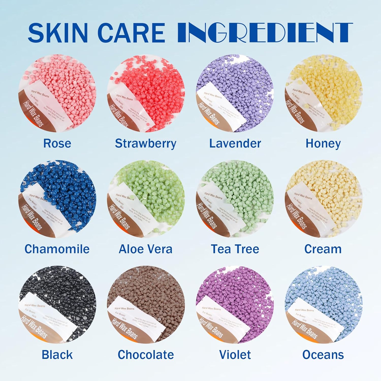 12-Piece Home Hair Removal Hard Wax Beads Kit with Applicator Sticks - Image 3