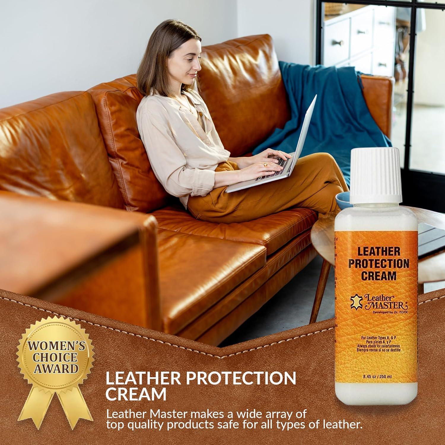 LEATHER MASTER 250ml All-Purpose Leather Cleaner, Conditioner, and Protection Cream - Image 4