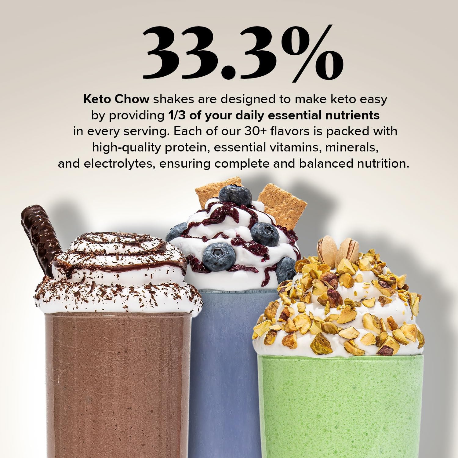 Keto Chow Vanilla Cream 16oz Nutritionally Complete Low Carb Dairy Free Meal Replacement Shake Powder - Image 3