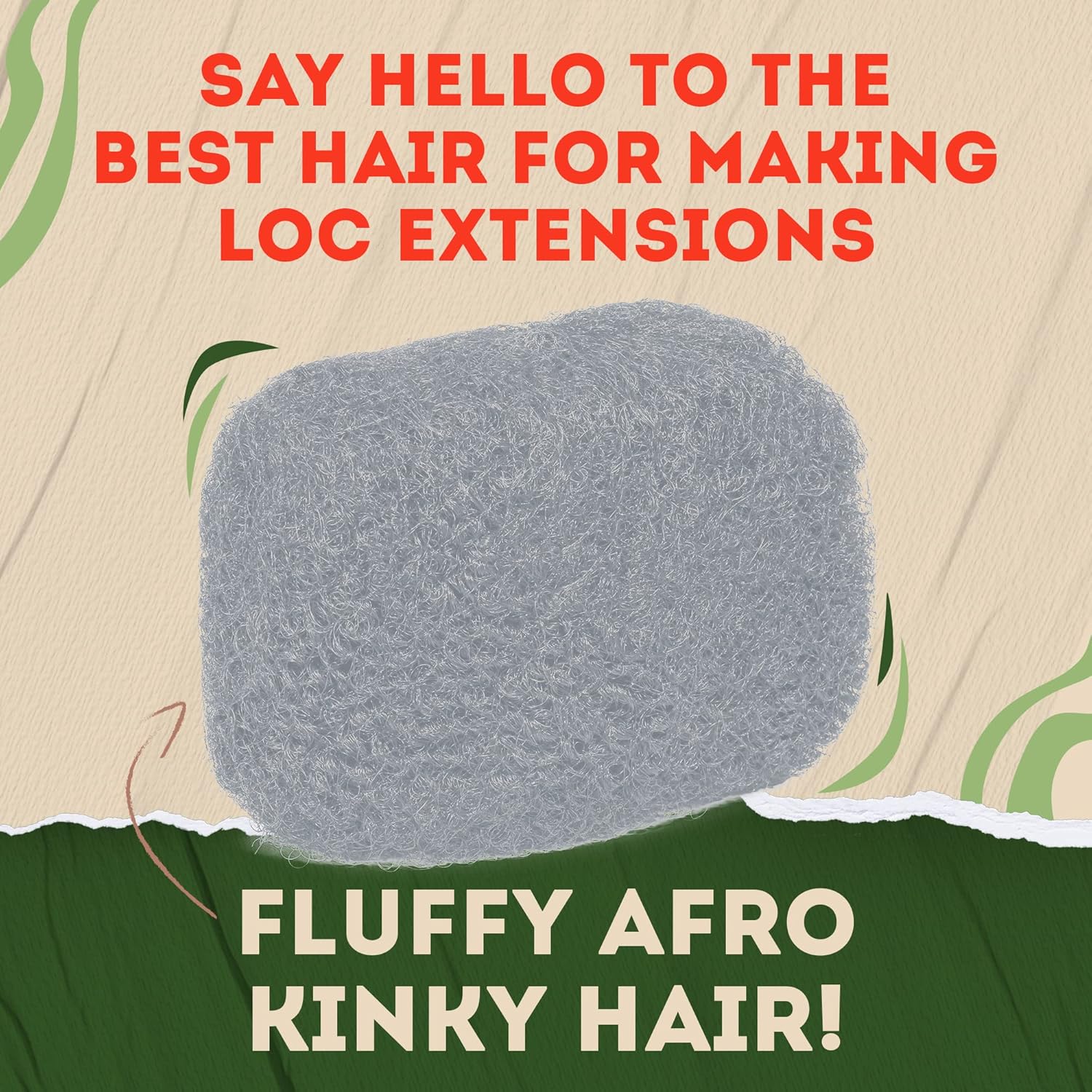 Locsanity 8 Inch 1 Oz Natural Human Hair Bulk for Dreadlocks and Braids Grey - Image 2