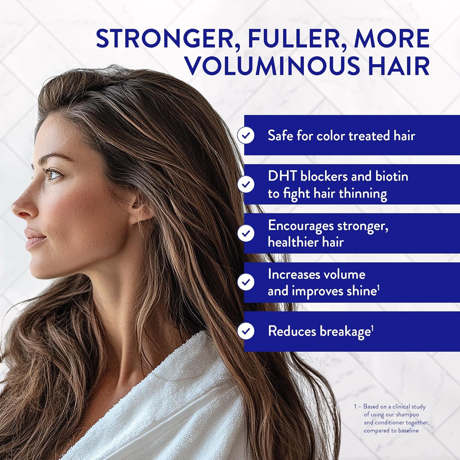 Routine Wellness Anti-Thinning Shampoo and Conditioner Set for Thinning Hair - Biotin DHT Blocker Women & Men - Color Safe Shampoo for Hair Loss & Healthier Hair - Coconut & Vanilla (Pack of 2) - Image 3