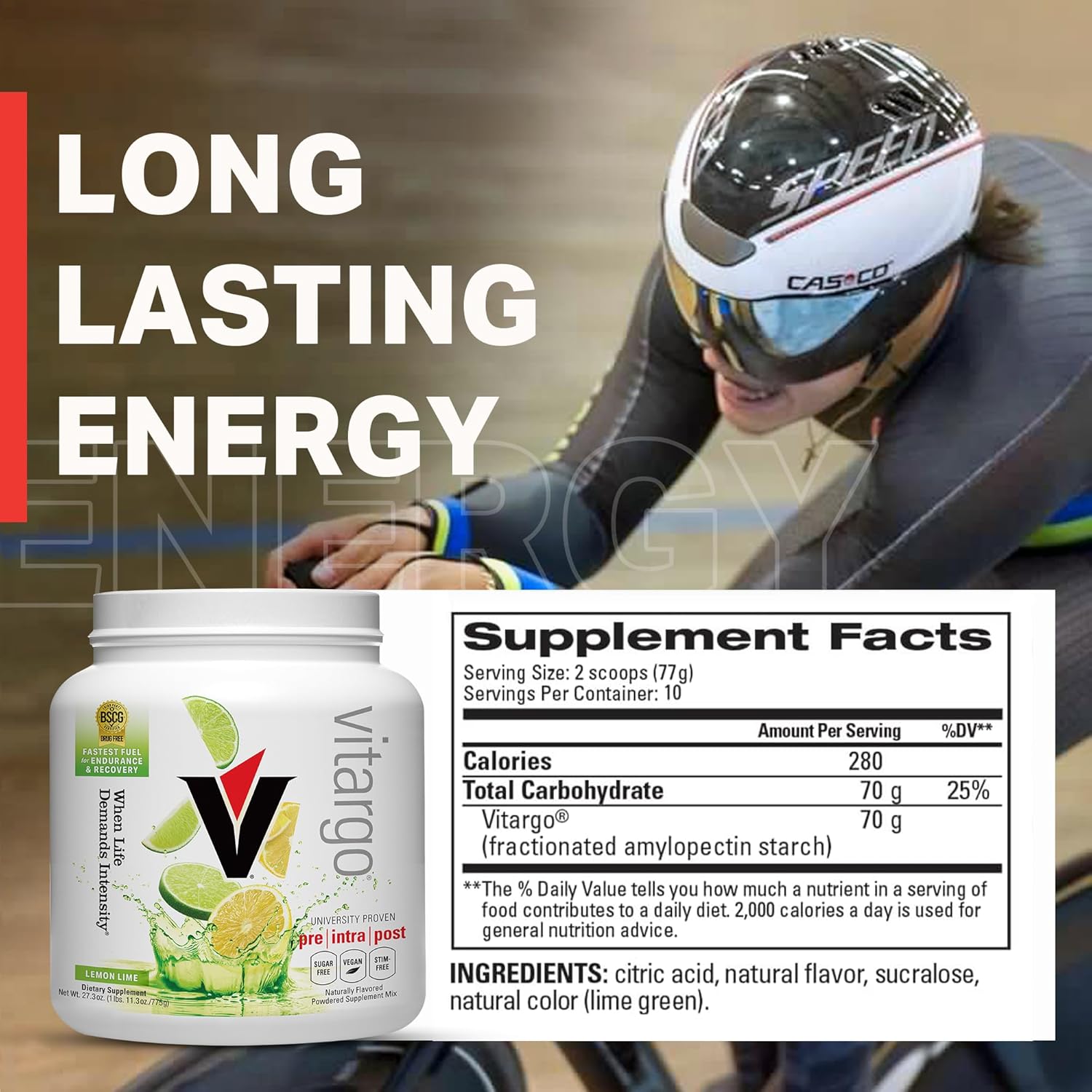 Vitargo Carbohydrate Powder | Feed Muscle Glycogen 2X Faster | 1 LB Lemon & Lime Pre Workout & Post Workout Recovery Powder| Carb Supplement for Recovery, Endurance, Gain Muscle Mass - Image 6