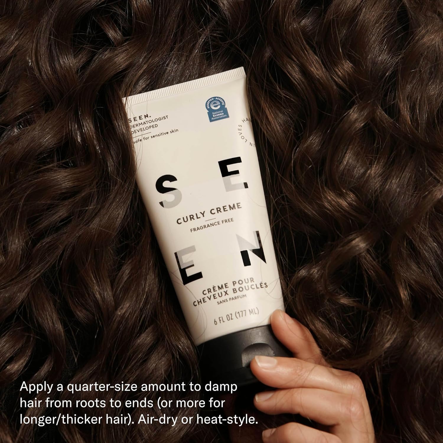 SEEN Curly Creme, Fragrance Free - Non-Comedogenic & Sulfate Free Curl Defining Styling Hair Cream- Anti Frizz- Heat Protectant- Safe for Sensitive Skin - Image 5