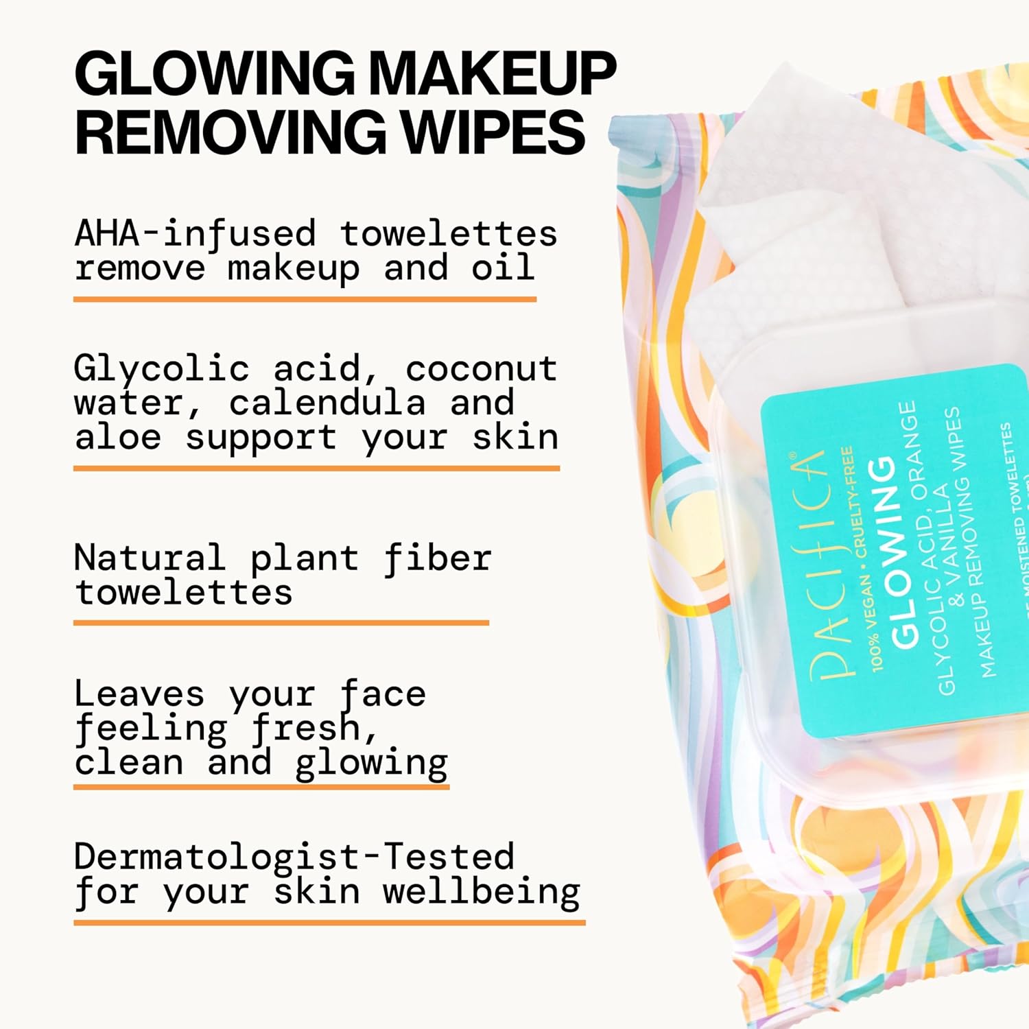 Pacifica Organic Makeup Remover Face Wipes 30 Count - Cleansing & Exfoliating Towelettes - Image 8