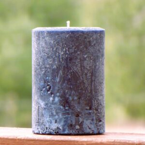 Handmade Midnight Navy Blue Pillar Candle Rustic Textured, Unscented Primitive Decoration for Home and Events - Choose Many Sizes Small 3x4 to Extra Large Triple Wick 6x9