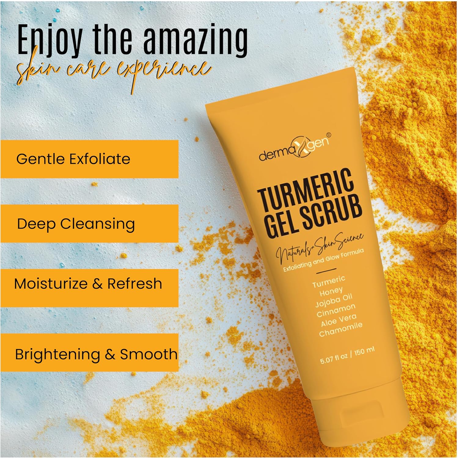 Turmeric Gel Scrub โ Exfoliate, Brighten, and Refresh Your Skin with Turmeric. Achieve a Smooth, Radiant Complexion by Removing Dead Skin Cells and Impurities for a Natural Glow - Image 4