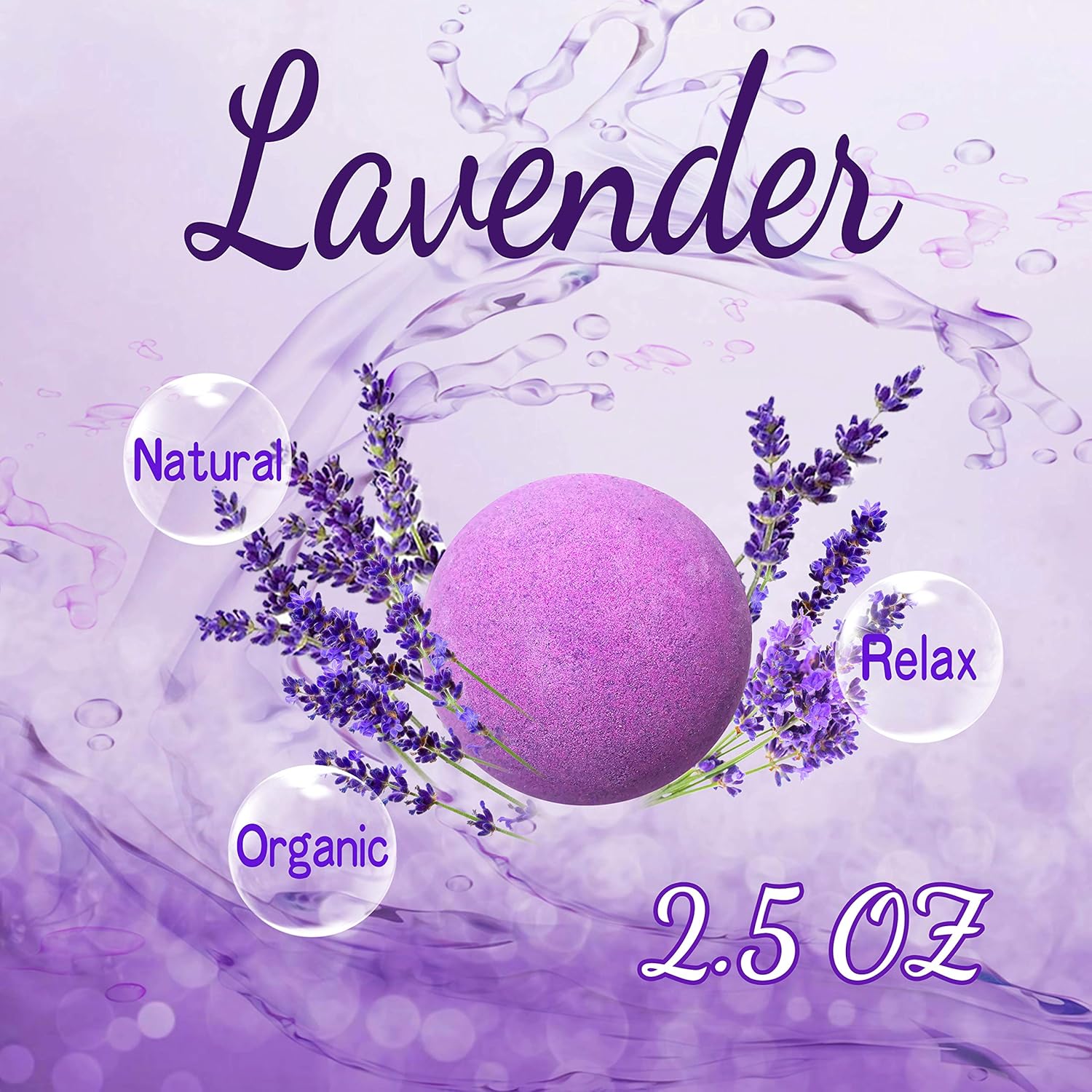 Organic Lavender Bath Bombs Set 18-Piece Relaxing Spa Balls for All Ages - Image 3