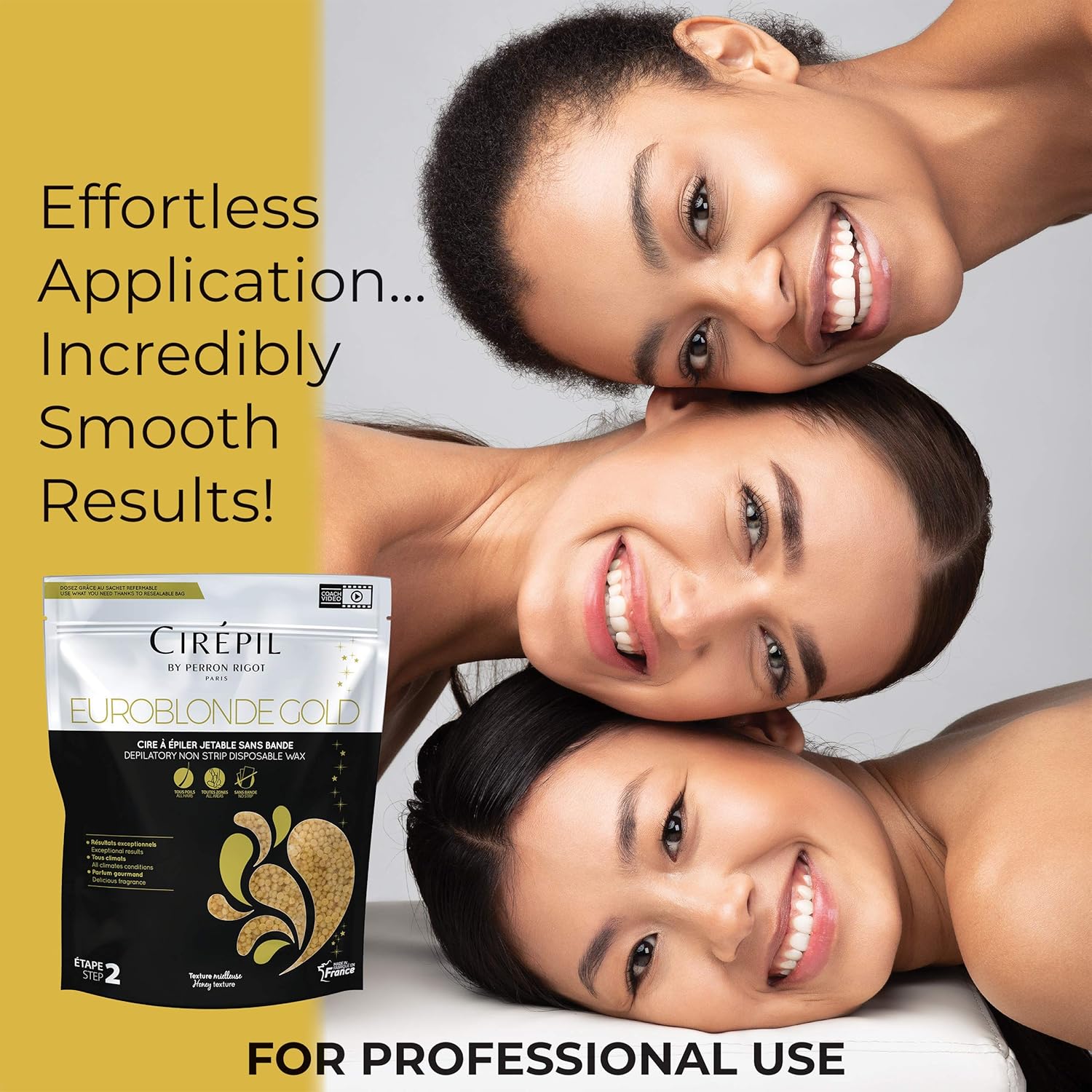 Cirepil - Euroblonde Gold - 800g / 28.22 oz Wax Beads Bag - Light Monoi Scent - Ultra Fluid Gel Texture - All-Purpose & Easy Removal - Image 7
